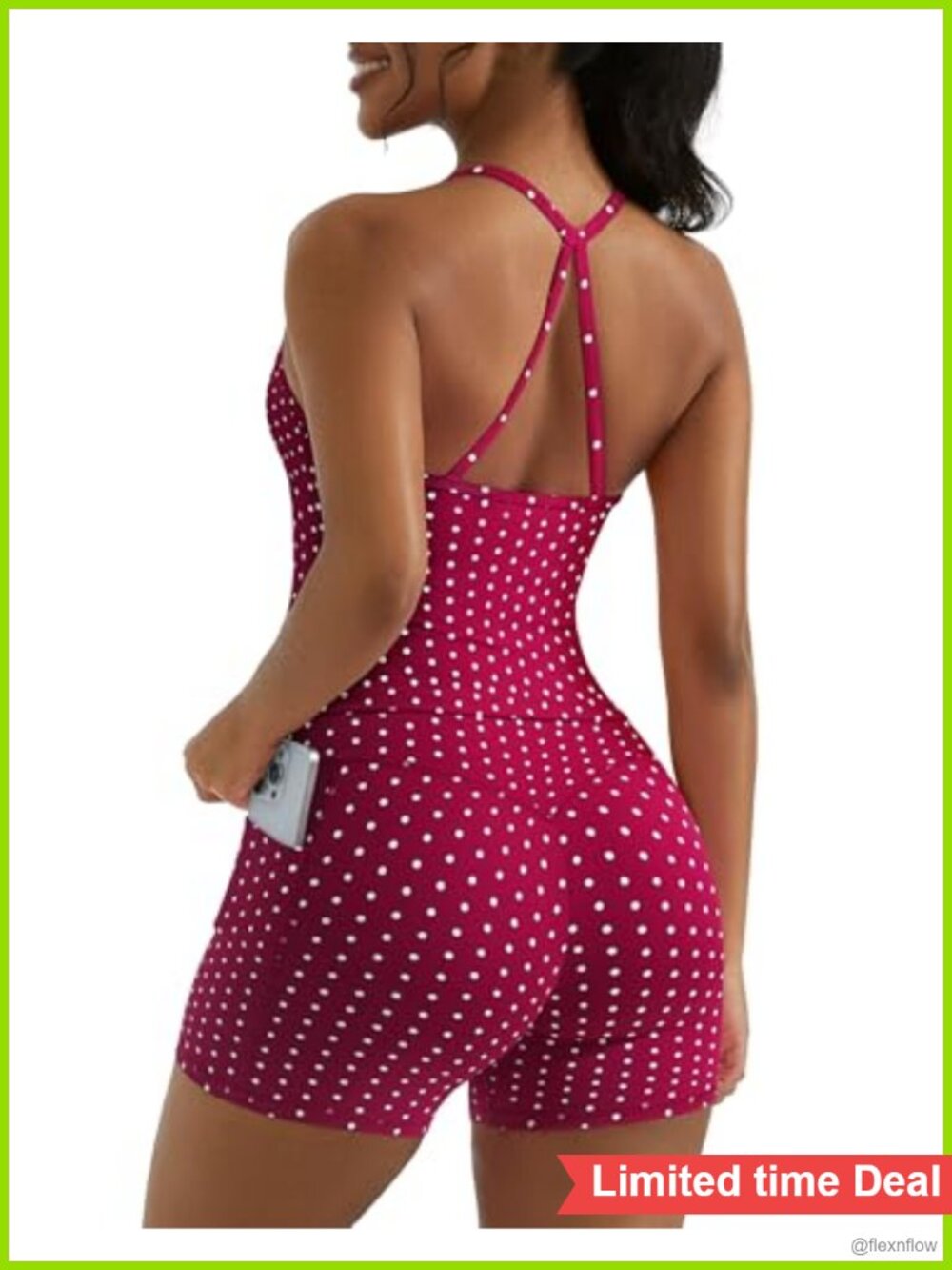 OMKAGI 2 Piece Workout Set Padded Tank Top Booty Shorts Gym